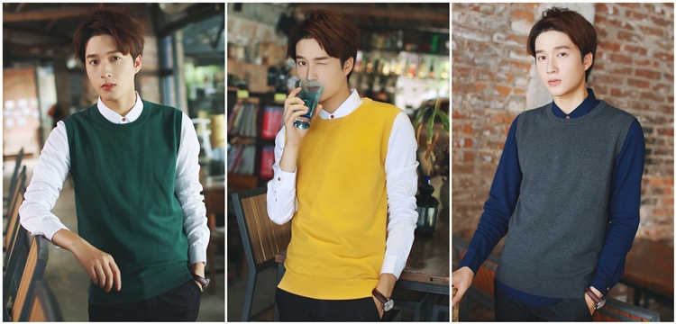 Jungen-Pullover mit Rundhalsausschnitt, einfarbig, ärmellos, gestrickt, aus Wolle, Herrenpullover_voghion.com