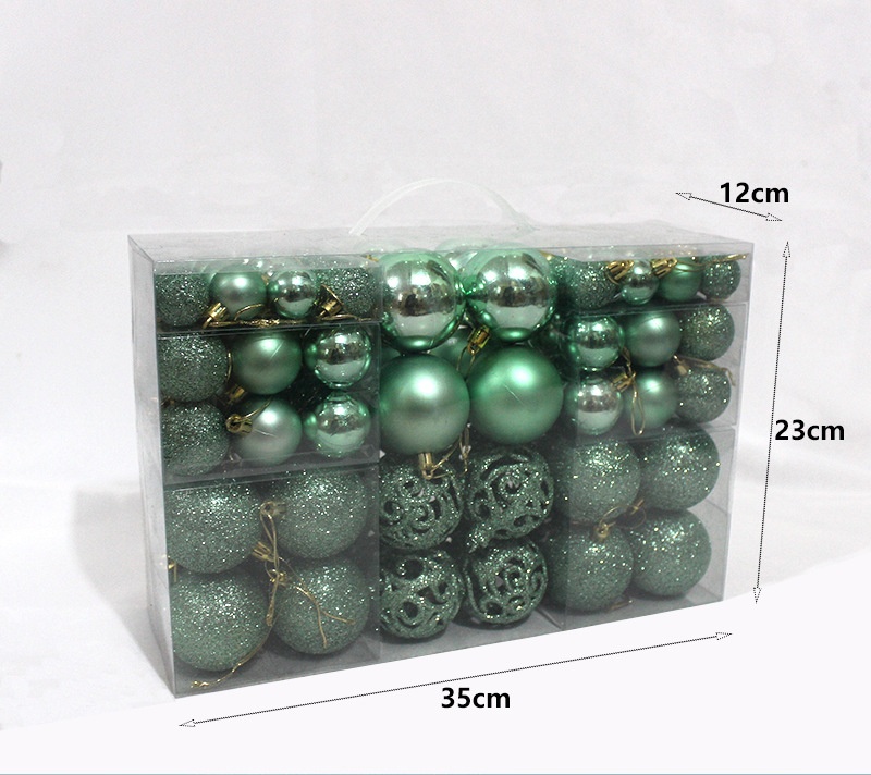 Lillian 3-6 cm 100 Adet PVC Kutulu Parlak Mat Pembe İçi Boş Noel Ağacı Süsleri Renkli Toplar_voghion.com