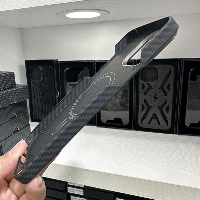 Custodia protettiva semplice per telefono IP wireless in fibra di carbonio magnetica serie TechGlobe 15promax16_voghion.com