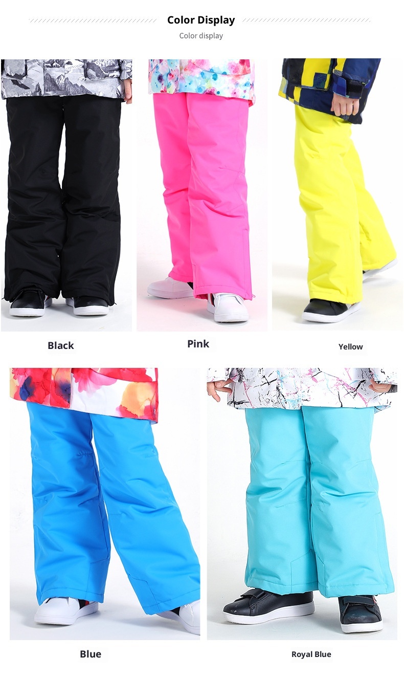 001 Stück Kinder-Latzhose, Skihose, Winter, winddicht, wasserdicht, warm, Snowboardhose für große Kinder_voghion.com