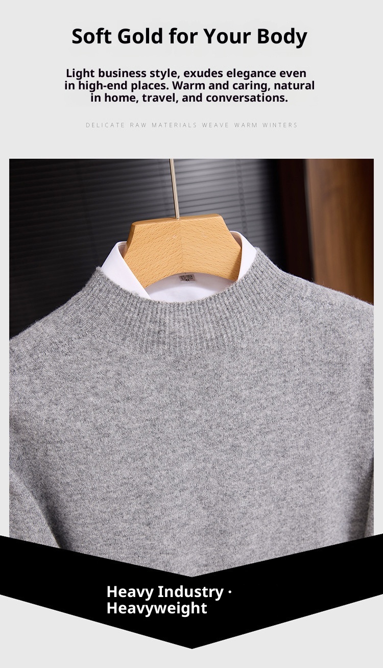 boy Boy Boy 100% Wool First-Line Half TurtleneckData Tested, Popular Men's Sweater_voghion.com