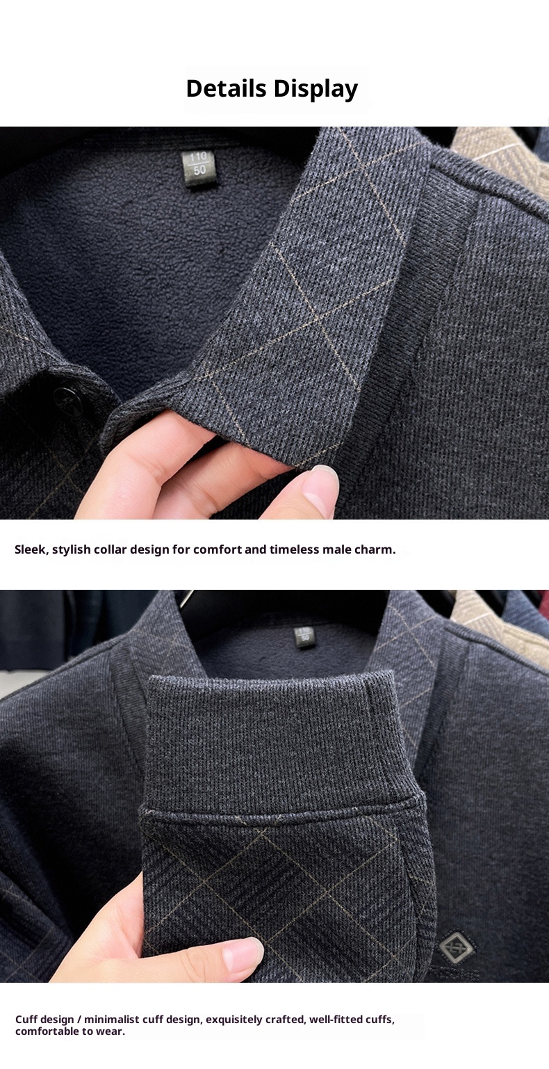 Maglione da uomo Boy Boy con fodera in lana di pecora e pile, design a due pezzi ispessito, nuovo modello 2025, base calda invernale_voghion.com