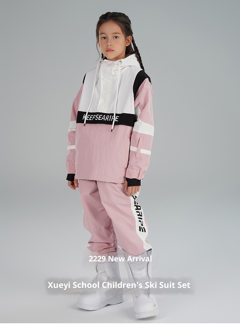001 Xueyipai Zestaw dziecięcy dla chłopców i dziewcząt, wiatroodporny, wodoodporny, ciepły, duży zestaw spodni narciarskich dla dzieci_voghion.com