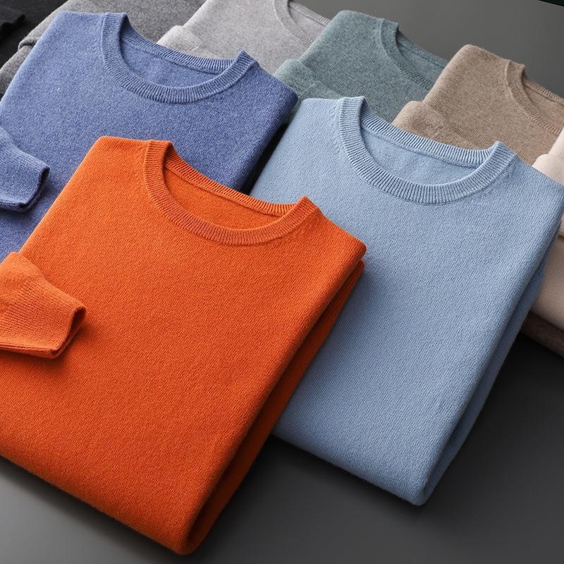 ragazzo Ragazzo Ragazzo 25 Autunno Inverno Prima Linea Pronto da indossare Girocollo Maglione da uomo in lana tinta unita Pullover caldo e largo Base_voghion.com