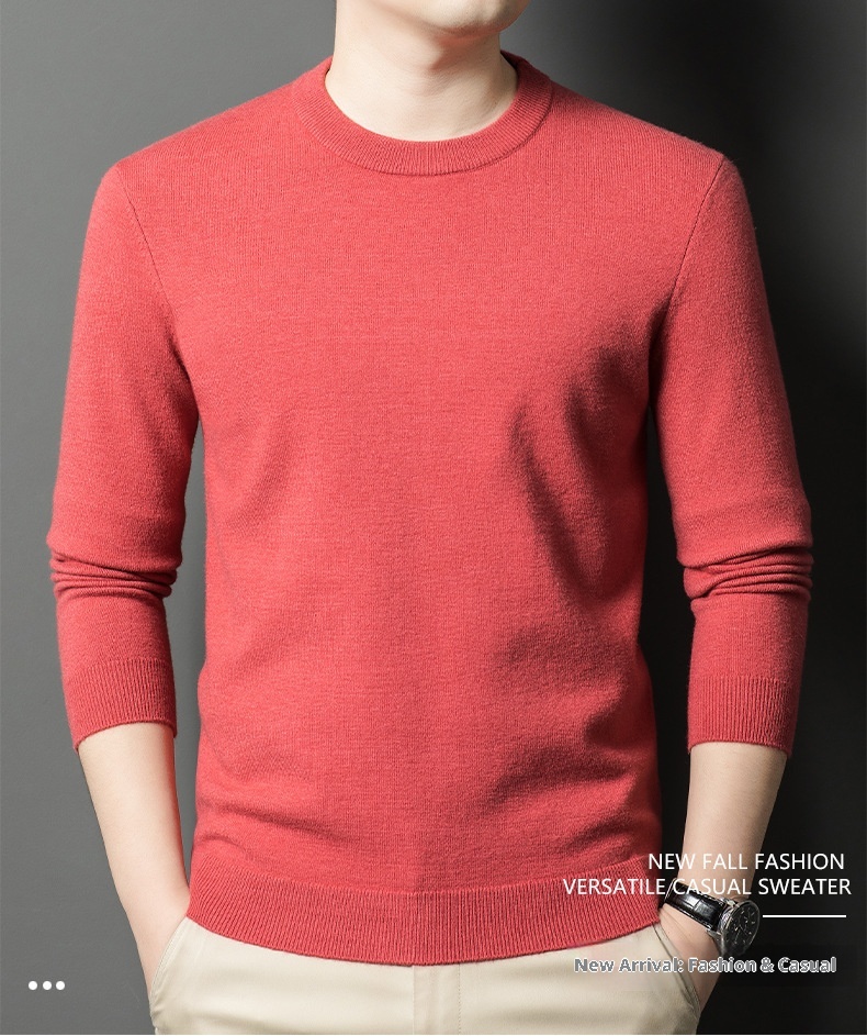 ragazzo Ragazzo Ragazzo Hunterson Abbigliamento Autunno Inverno Nuovo 450g Maglione da uomo in lana con collo rotondo caldo e base spessa per uomo_voghion.com