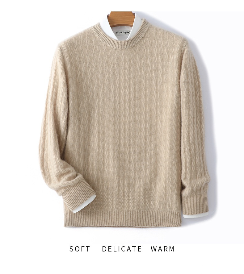 ragazzo Ragazzo Ragazzo 2024 Autunno Inverno Nuovo Uomo Giovanile Pura Lana Spessa Caldo Maglione Girocollo Maglia Top Base Camicia_voghion.com