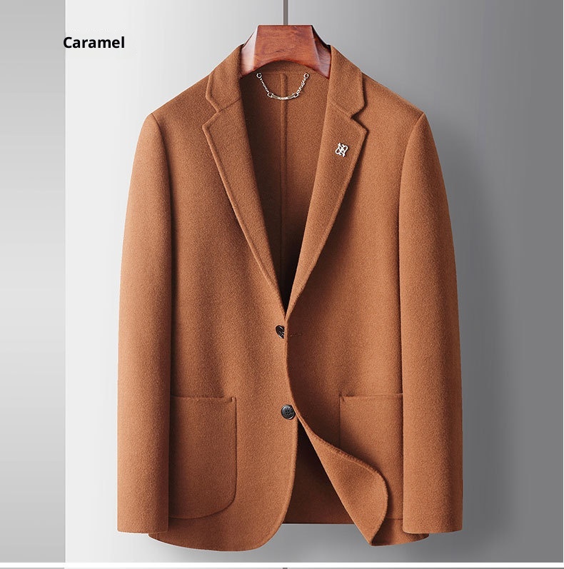 7045555501<2 QFV507045555501<2 Giacca da uomo in pura lana fatta a mano autunno inverno 2025, tinta unita, stile business, bifacciale_voghion.com