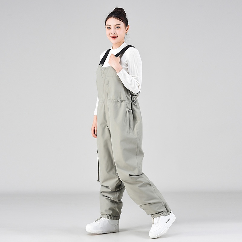 001 Ski Bib Unisex Oversized Winter Outdoor Warm Windproof Snowboard One-Piece Snow Pants_voghion.com