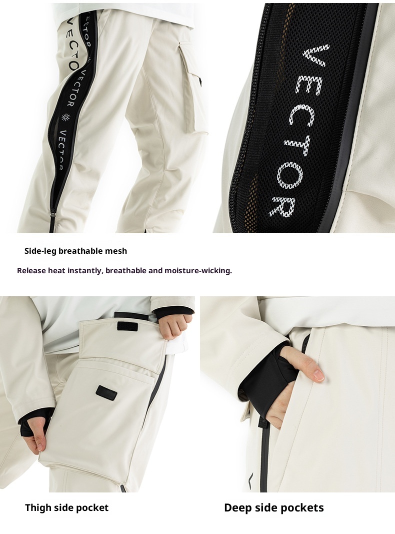 001 VECTOR New Outdoor Ski For Windproof Waterproof Warm Breathable Single Double Board Men And Women Pants Dropshipping_voghion.com