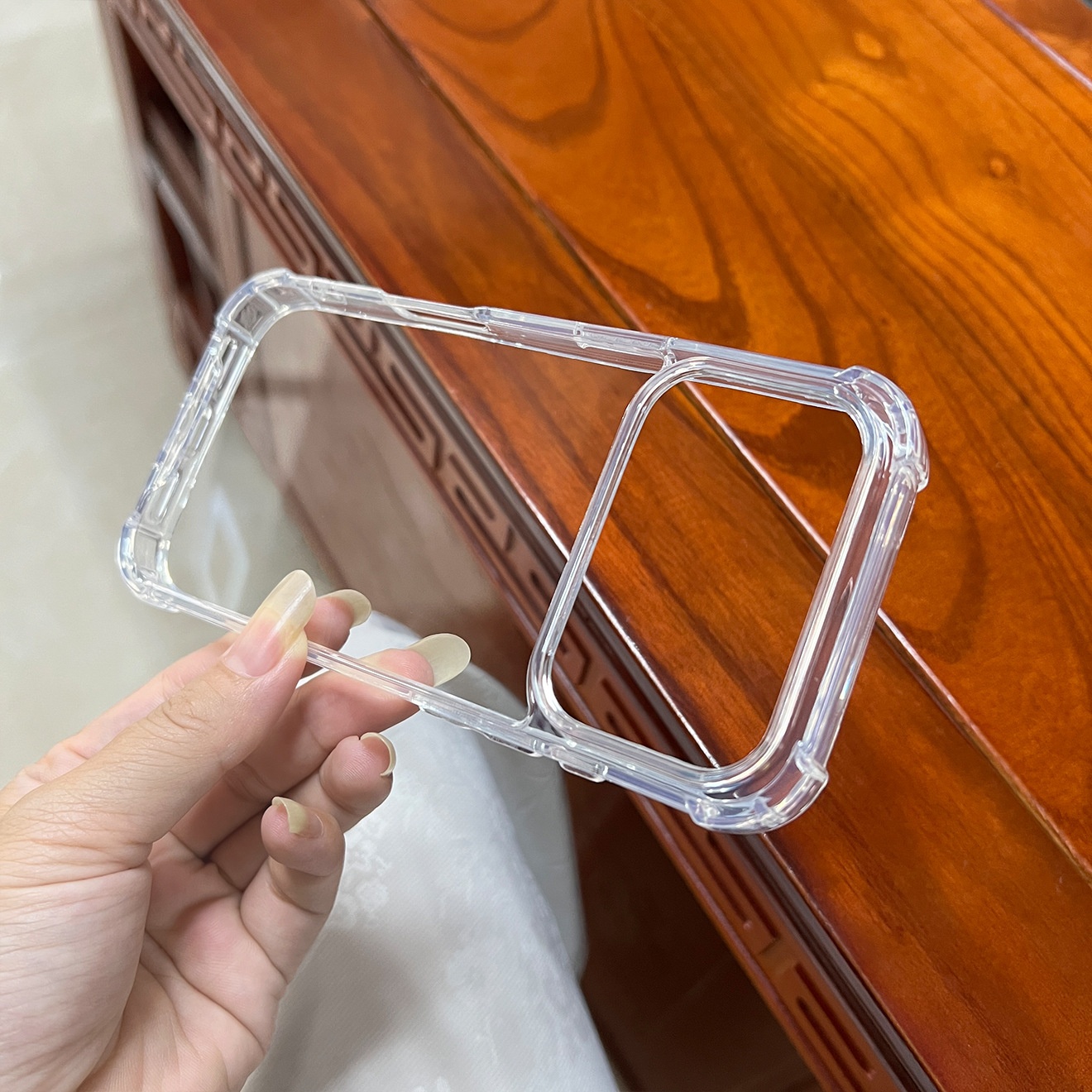 TechGlobe kompatibel mit Nw Appl 17 Phon Vier Ecken Anti-Drop 15PRO Großes Loch 1,5 mm Acryl 16 Transparente Hülle 14_voghion.com