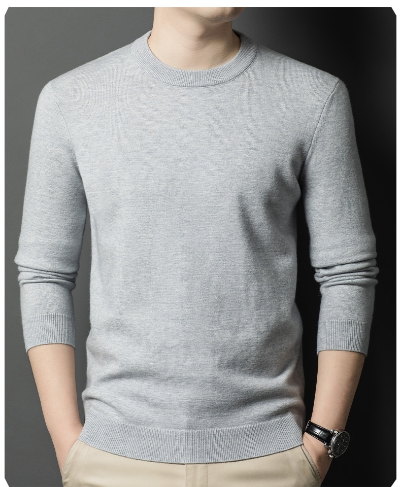 ragazzo Ragazzo Ragazzo Hunterson Abbigliamento Autunno Inverno Nuovo 450g Maglione da uomo in lana con collo rotondo caldo e base spessa per uomo_voghion.com