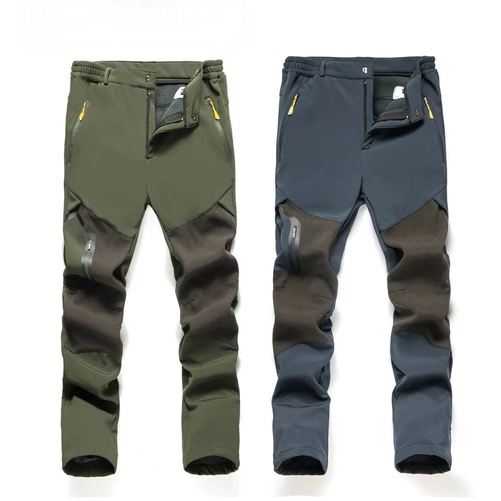 Calça masculina 001 para inverno, forrada com lã polar, espessa, impermeável, à prova de vento, resistente ao desgaste, ideal para esportes ao ar livre, caminhadas e esqui._voghion.com