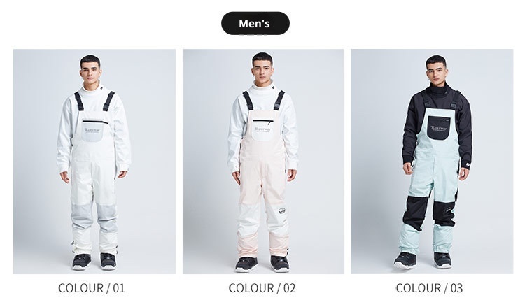 001 Nowe spodnie z szelkami dla kobiet i mężczyzn, do snowboardu i narciarstwa, wodoodporne, ciepłe, dopasowane, zimowy kombinezon narciarski, jednoczęściowy_voghion.com