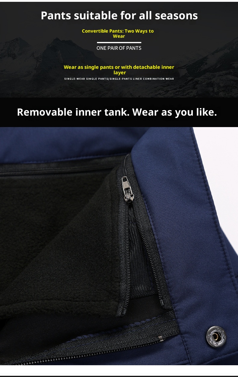 001 Outdoor Softshell Autumn Winter Men Women Fleece Lined Warm Cotton Ski Windproof Waterproof Hiking Pants With Logo_voghion.com