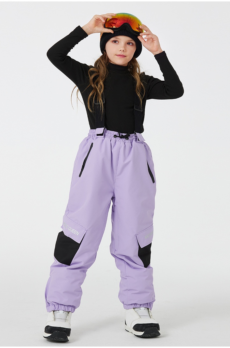 001 Yeni Çocuk Kayak Pantolonu Erkek Kız Kış Su Geçirmez Sıcak Açık Hava Snowboard Tulumları Soğuğa Dayanıklı_voghion.com