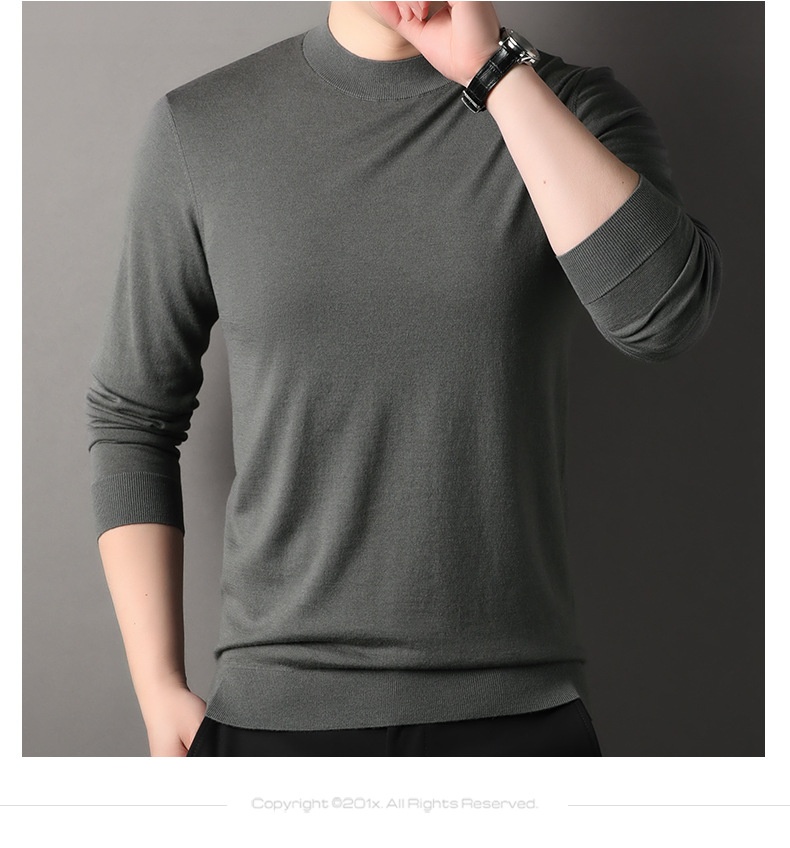 ragazzo ragazzo ragazzo fine filato 100% puro mezzo dolcevita autunno inverno lana puyuan lavabile in lavatrice maglione base camicia sottile parte superiore_voghion.com