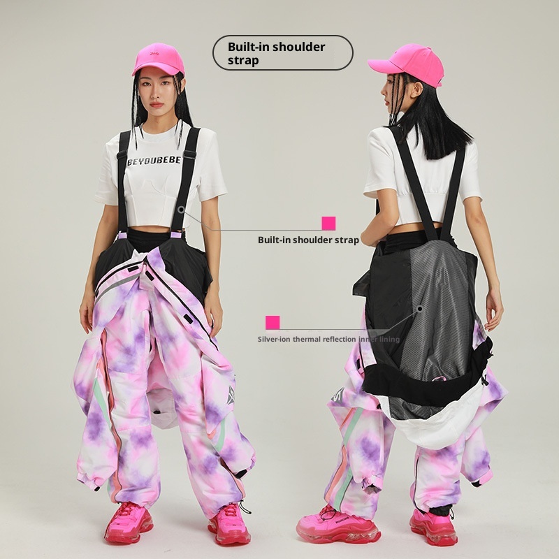 001 Outdoor One-Piece Suit Set For Women, Padded Snowboard Waterproof Men's Double Board Couple Ski Jacket And Pants_voghion.com