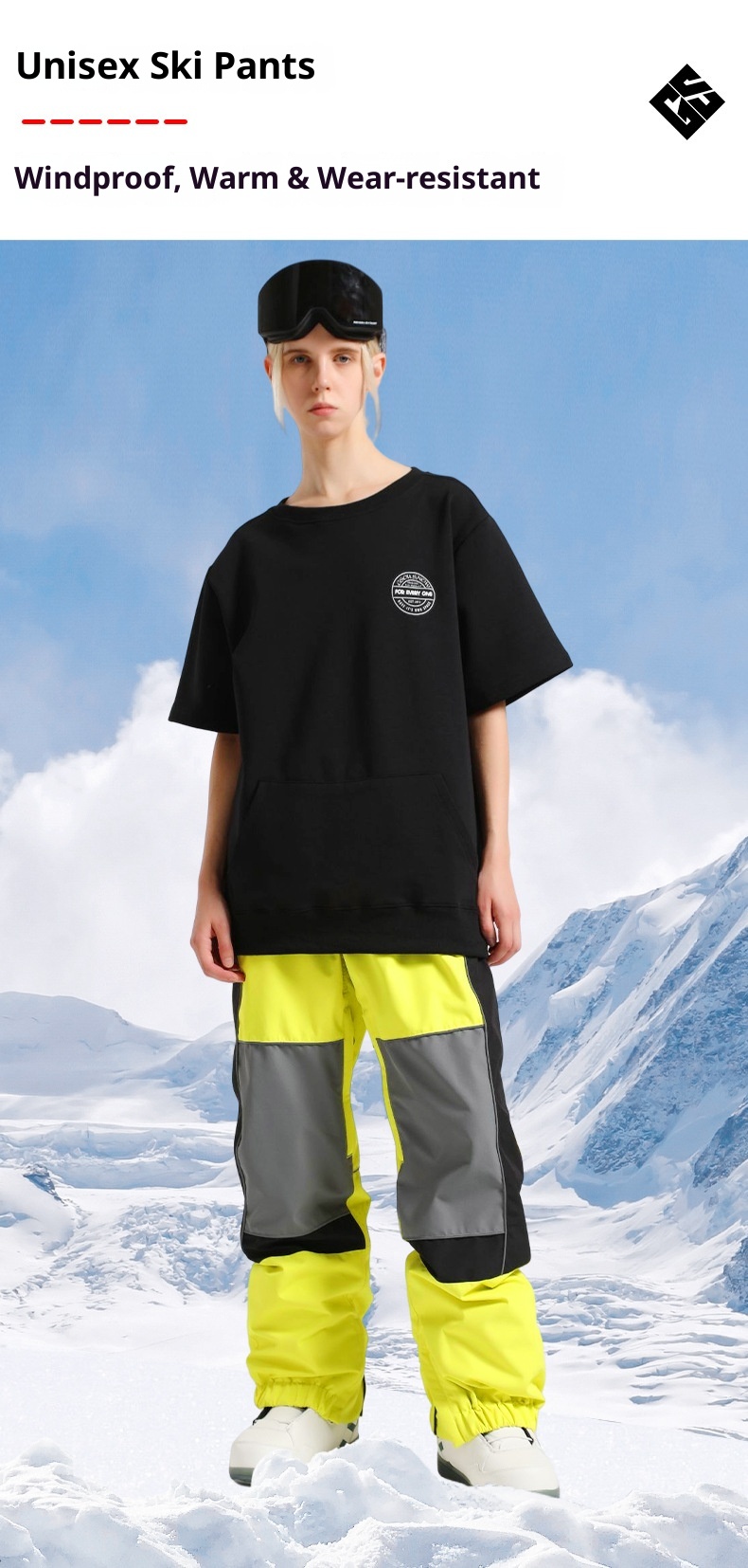 001 New Winter Snowboard Pants For Men, Reflective, Plus Size, Windproof, Waterproof, Breathable, Workwear, Warm Snow Pants,_voghion.com