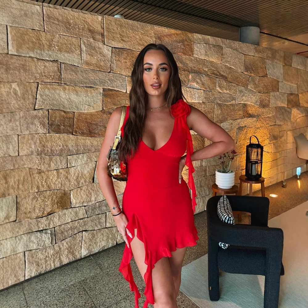 ChicShe, abito estivo da donna con volant, sexy, sottile, decorato con fiori e spalline a V, stile europeo e americano, 2024_voghion.com