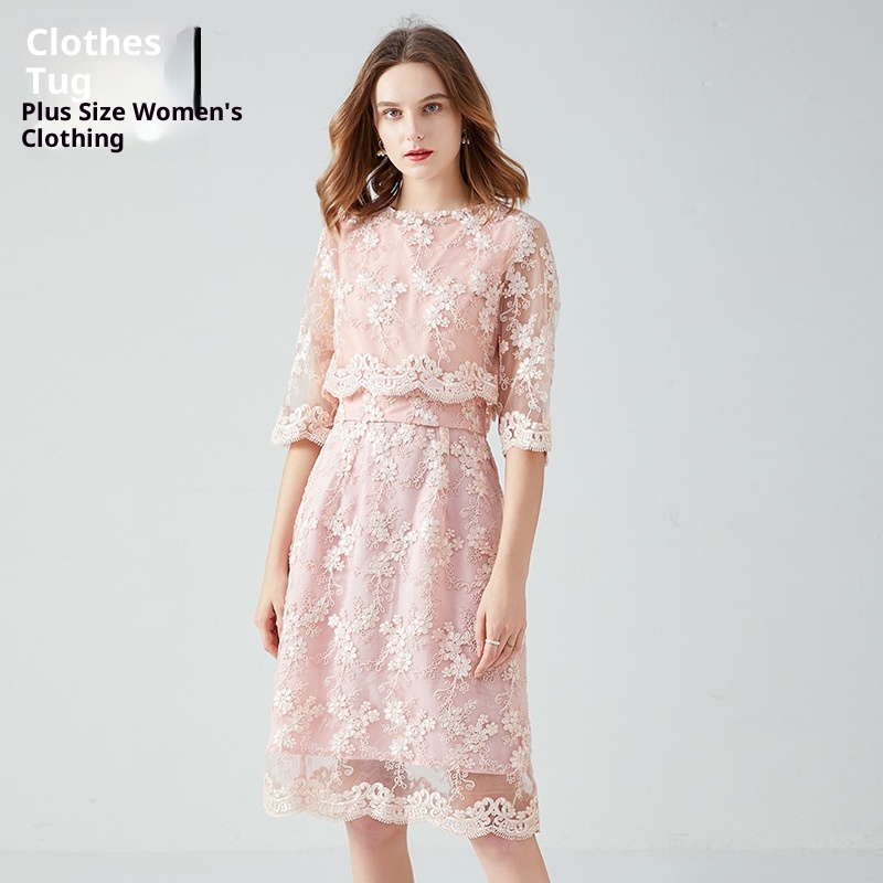 ChicShe Small Gown European And American Socialite Sweet Fairy Lace Dress Plus Size Autumn New Style_voghion.com