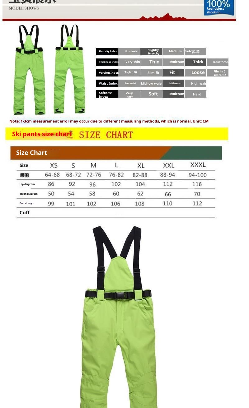 001 Salopette da sci per uomo e donna, invernale, antivento, in caldo cotone, con una o due tavole staccabili._voghion.com