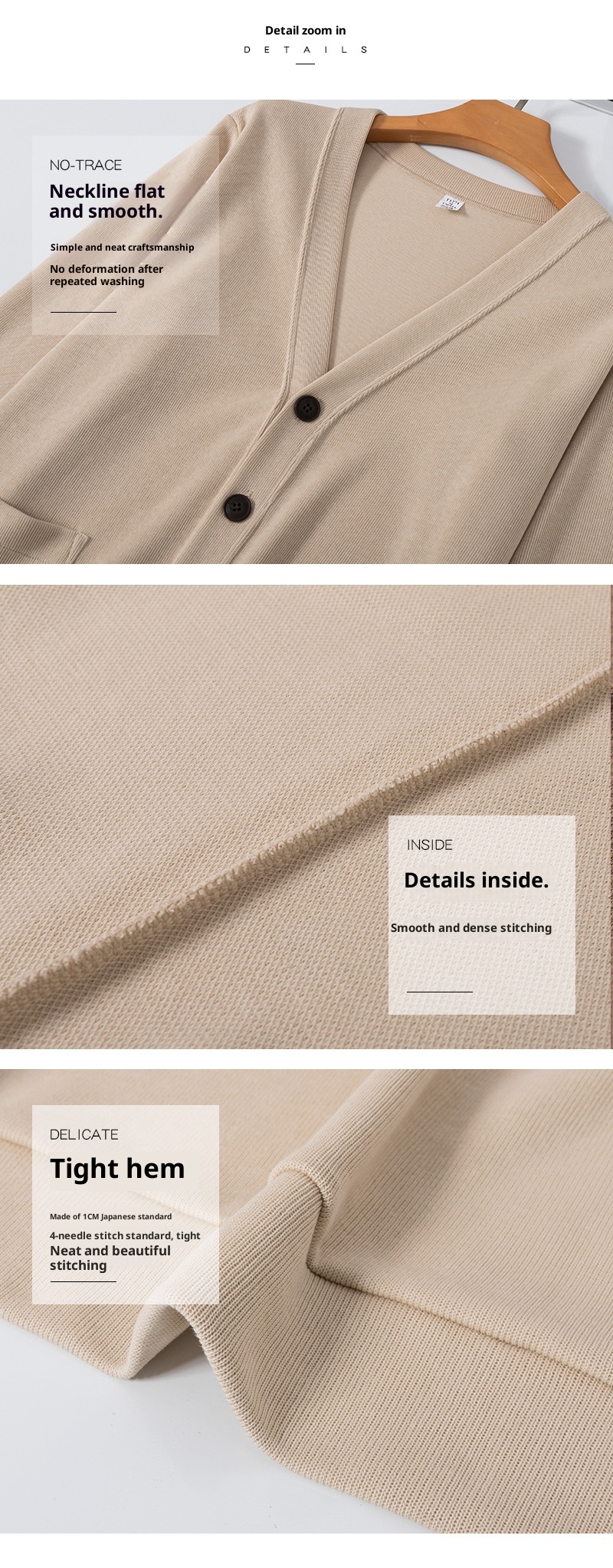 Ragazzo Ragazzo Ragazzo 2025 Felpa con scollo a V in cotone Xinjiang lavabile in lavatrice, stile lavorato a maglia, cardigan da uomo e da donna, giacca piccola da uomo_voghion.com