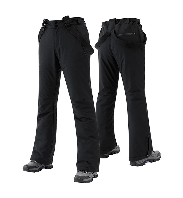 001 Takım Tek Çift Tahta Erkek ve Kadın Salopet Rüzgar Geçirmez Su Geçirmez Sıcak Kar Slim Fit Kore Kayak Pantolonu_voghion.com