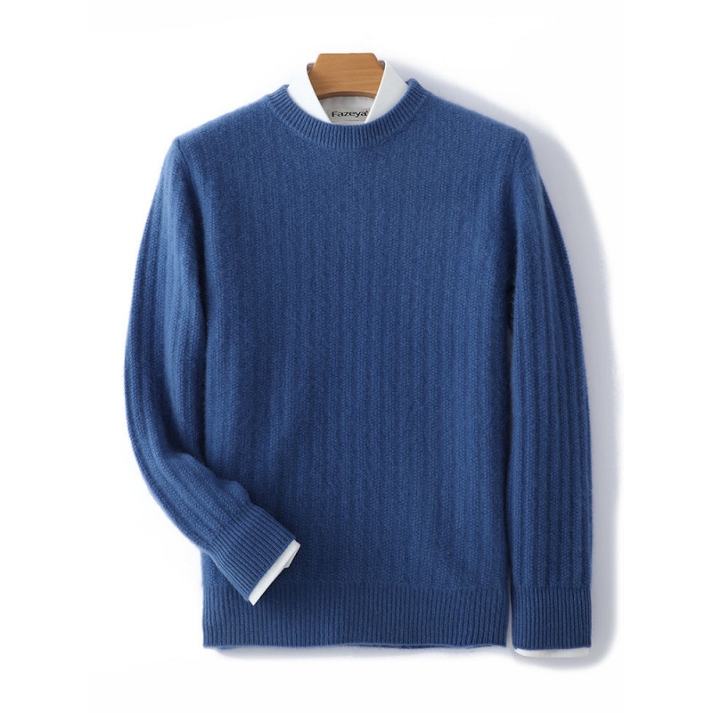 ragazzo Ragazzo Ragazzo 2024 Autunno Inverno Nuovo Uomo Giovanile Pura Lana Spessa Caldo Maglione Girocollo Maglia Top Base Camicia_voghion.com