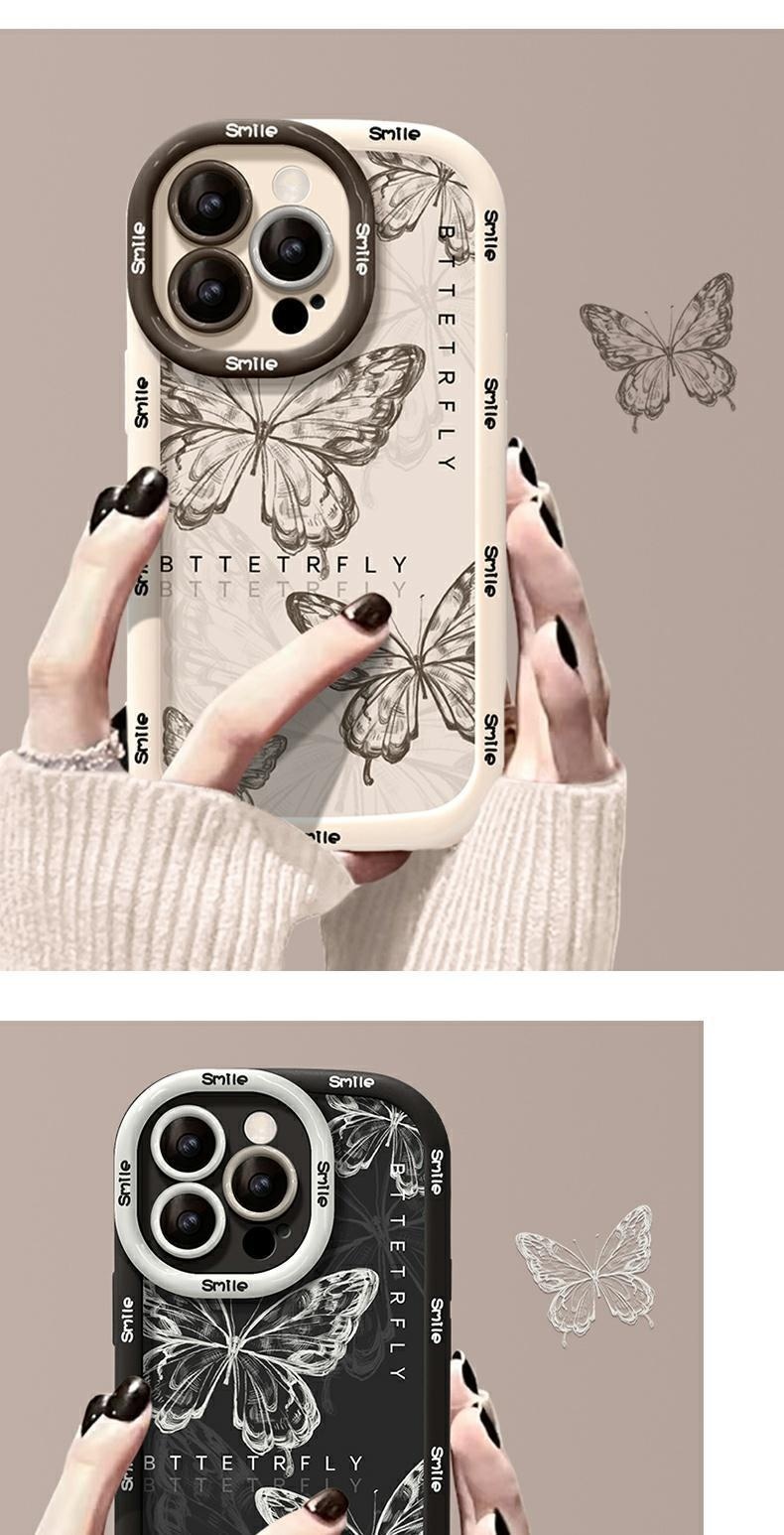 TechGlobe Coque Puff Papillon Plein Écran Compatible avec iPhone 13 et iPhone 14 Pro Max Creative Ins_voghion.com