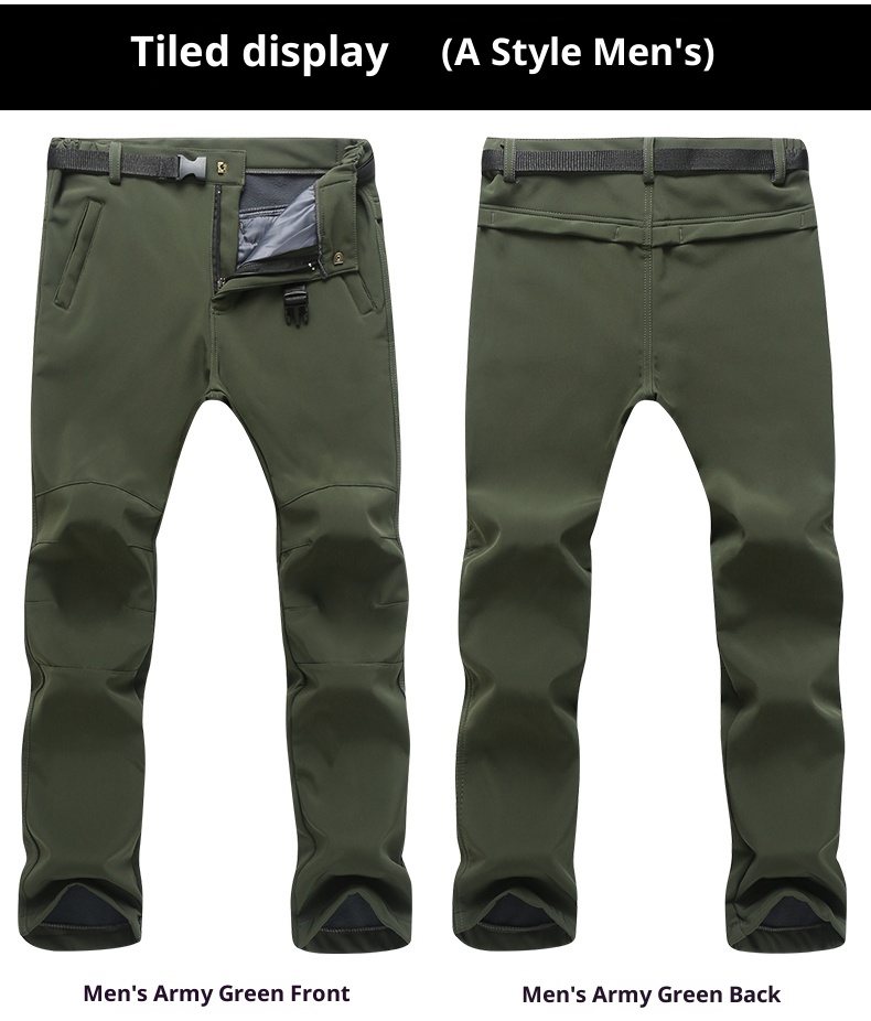 001 Outdoor Softshell Pants For Men Women, Waterproof, Windproof, Hiking, Fleece, Skiing, Large Size, Thickened, Autumn And_voghion.com