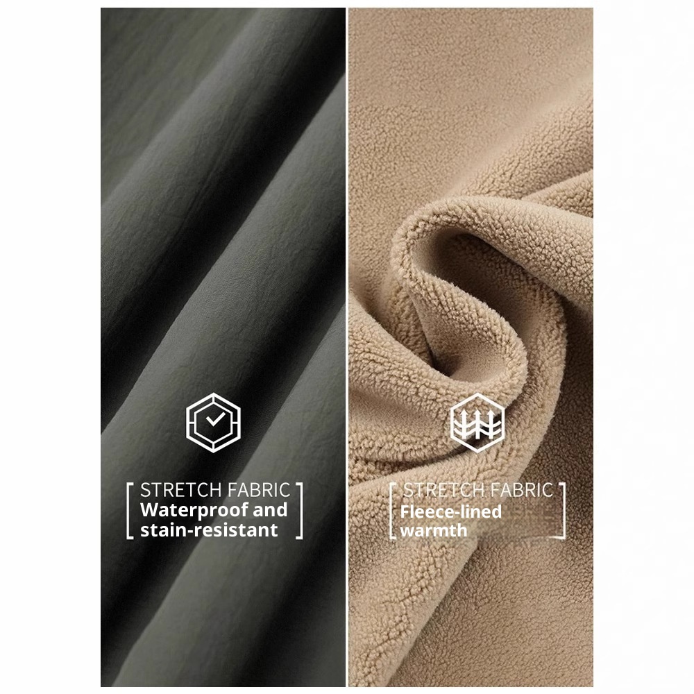 001 Camel HJCAMEL Outdoor Fleece-Lined Thickened Softshell Autumn Winter Men's Windproof Skiing Mountaineering Sports Cargo_voghion.com