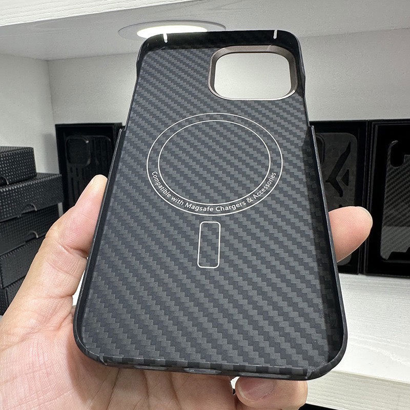 Custodia protettiva semplice per telefono IP wireless in fibra di carbonio magnetica serie TechGlobe 15promax16_voghion.com