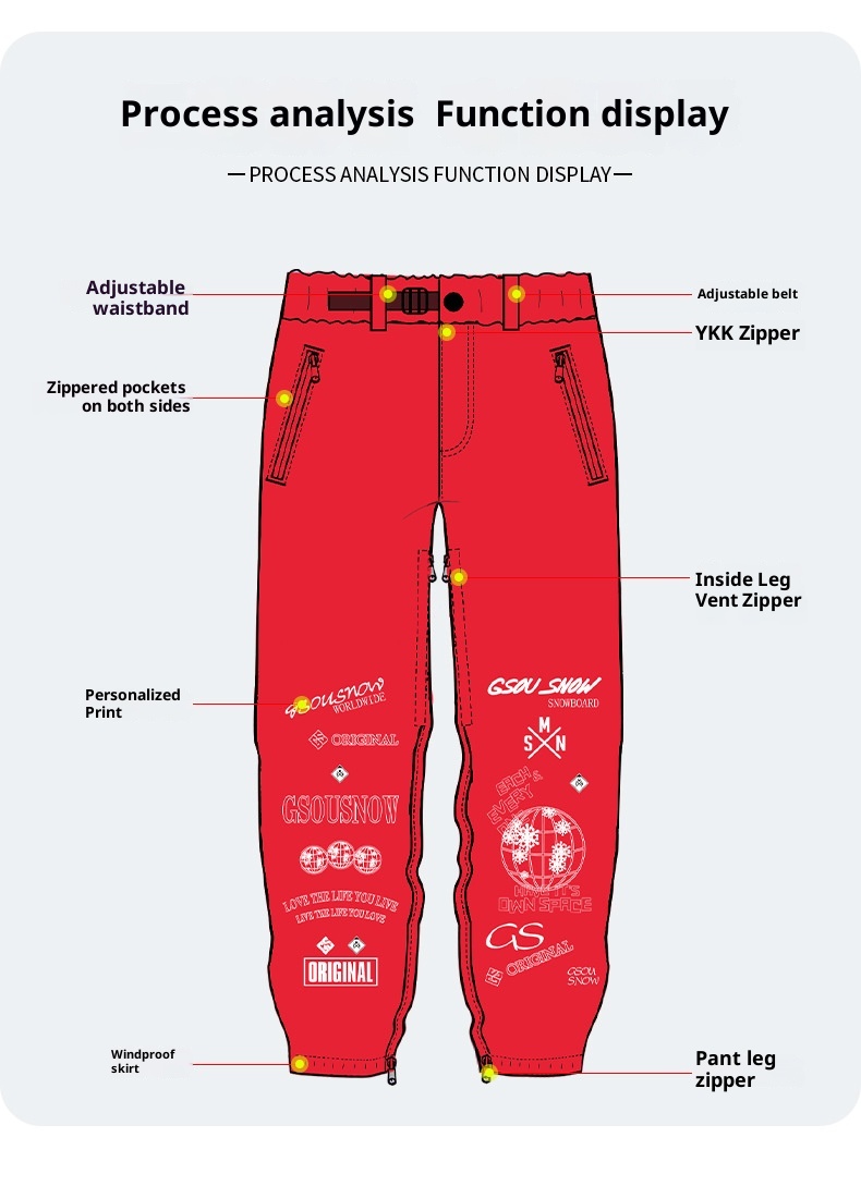 001 2223 Neue Herren Ski Snowboard Winddicht Wasserdicht Atmungsaktiv Cargo Doppel Board Locker Große Größe Verschleißfest Schnee_voghion.com