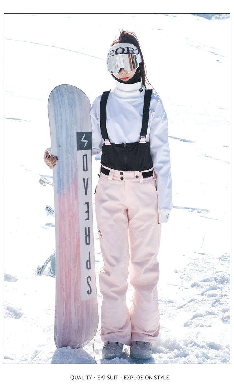 001 Trendy Suit For Men And Women, Korean Style, Windproof, Waterproof, Warm, Padded Snow Pants, Outdoor Thickened Ski Pants_voghion.com