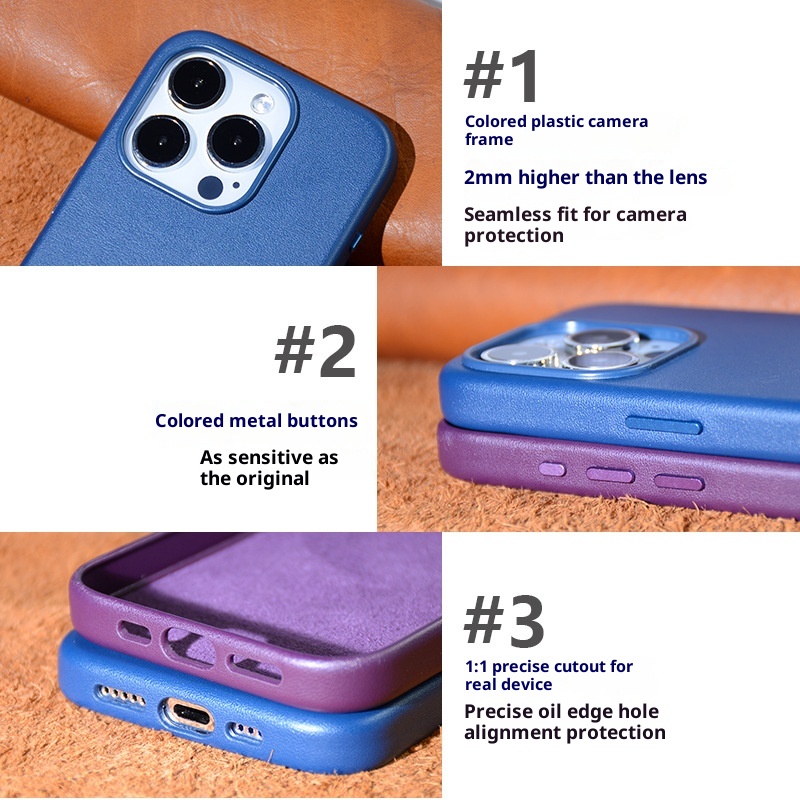 TechGlobe Magnetische Schutzhülle für iPhone 15 Pro Max – Stoßfeste Lederhülle_voghion.com