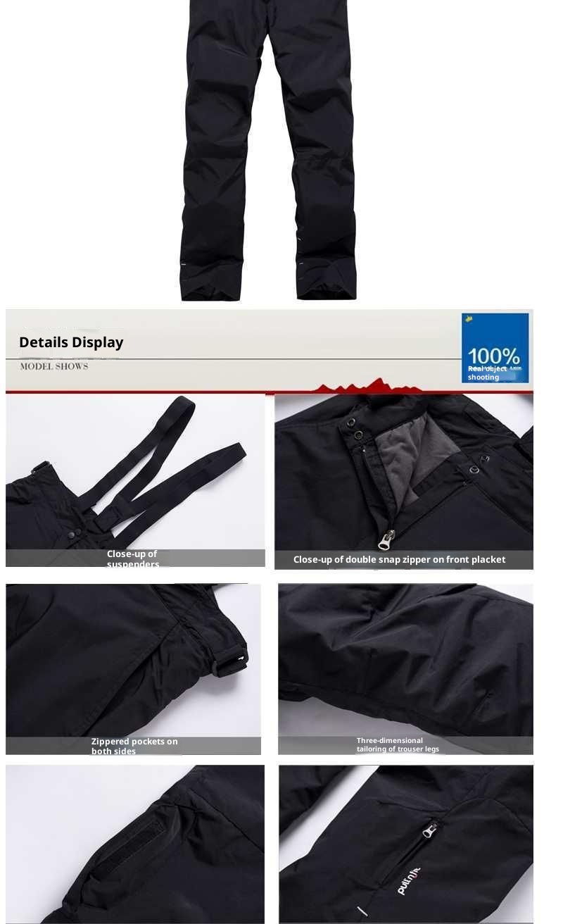 001 Salopette da sci per uomo e donna, invernale, antivento, in caldo cotone, con una o due tavole staccabili._voghion.com