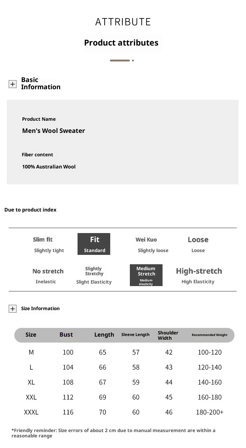 boy Boy Boy Men's Half Turtleneck 100% Wool Thickened Autumn Winter New Business Casual Loose Long Sleeve Knitted Sweater_voghion.com