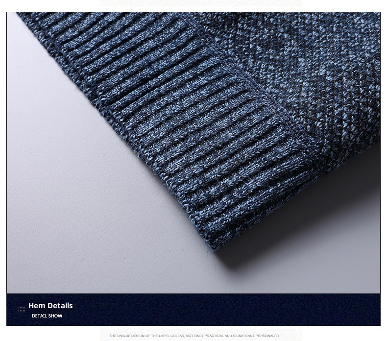 Herren-Pullover mit Reißverschluss, locker gestrickt, Herbst/Winter, Fleecegefüttert, verdickt, für den Großhandel, Herren-Strickjacke mit Reißverschluss, Herbst/Winter_voghion.com