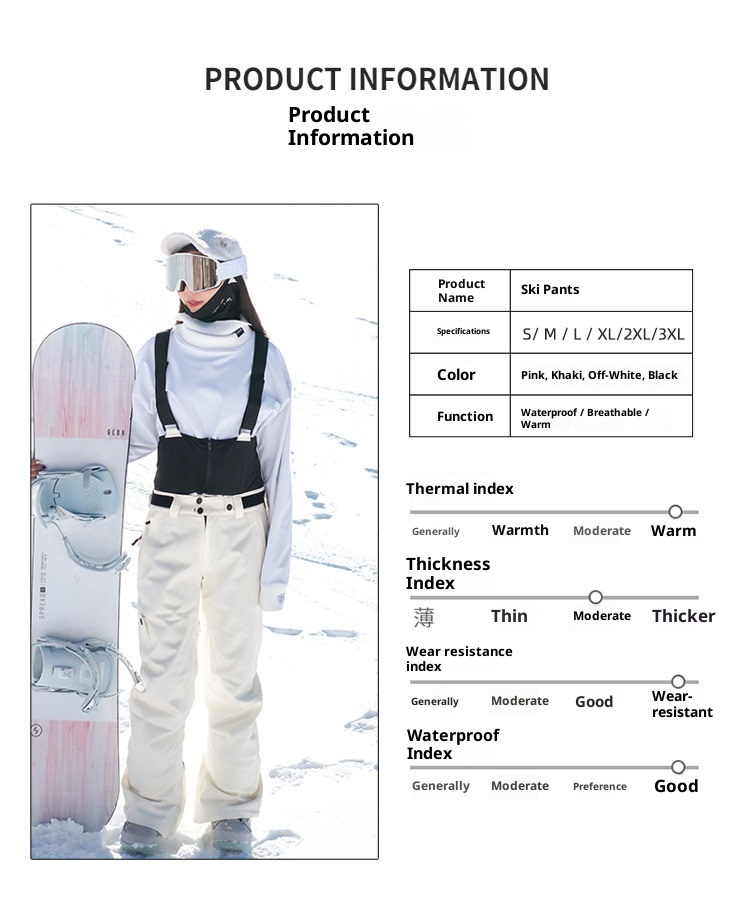 001 Trendy Suit For Men And Women, Korean Style, Windproof, Waterproof, Warm, Padded Snow Pants, Outdoor Thickened Ski Pants_voghion.com