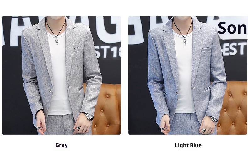 QFV507045555501<2 QFV507045555501<2 2022 Autunno Nuovo Set Manica Lunga a Righe per Uomo Versione Coreana Slim Fit Moda Giovanile Trendy Due Pezzi_voghion.com