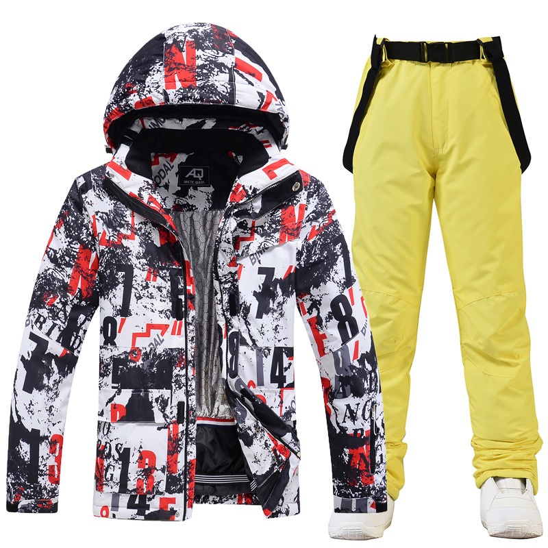 001 New Men's Suit Winter Outdoor Windproof Water-Resistant Warm Thickened Snowboard Snow Ski Jacket And Pants_voghion.com