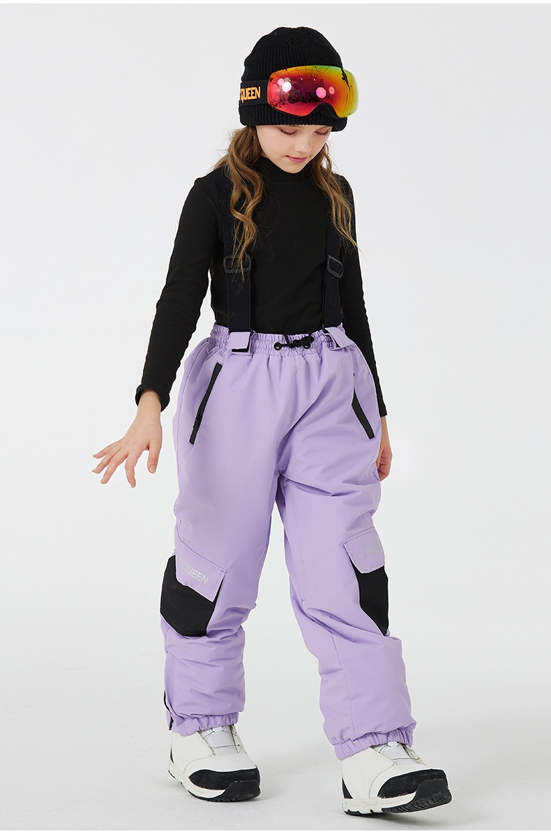 001 Yeni Çocuk Kayak Pantolonu Erkek Kız Kış Su Geçirmez Sıcak Açık Hava Snowboard Tulumları Soğuğa Dayanıklı_voghion.com