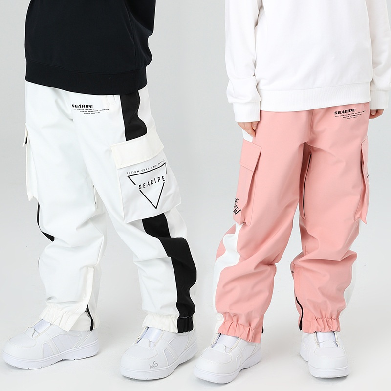 001 Snowboardanzug mit Bündchen für Damen und Herren, Skiausrüstung, winddicht, wasserdicht, lasergeschnitten, Arbeitskleidung, Schneehose_voghion.com