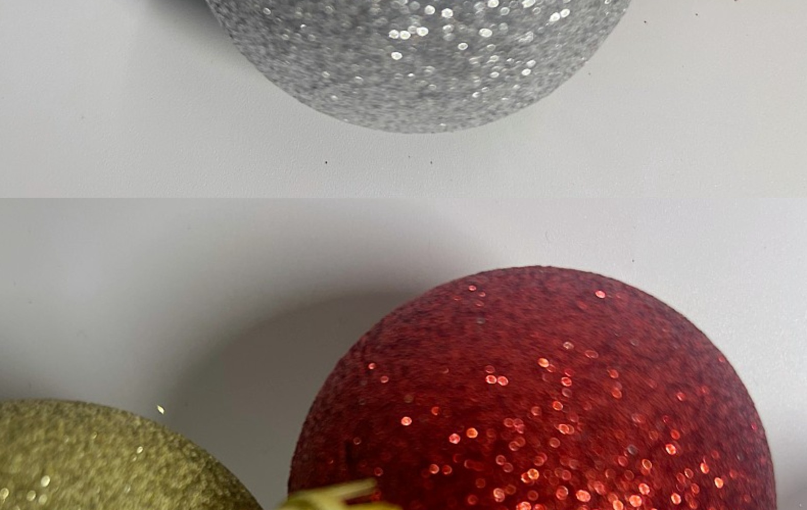 Boules décoratives de Noël en plastique pailleté en vrac, 3/4/5/6/8 cm, pour fêtes et festivals, de Lillian Factory Direct Supply_voghion.com