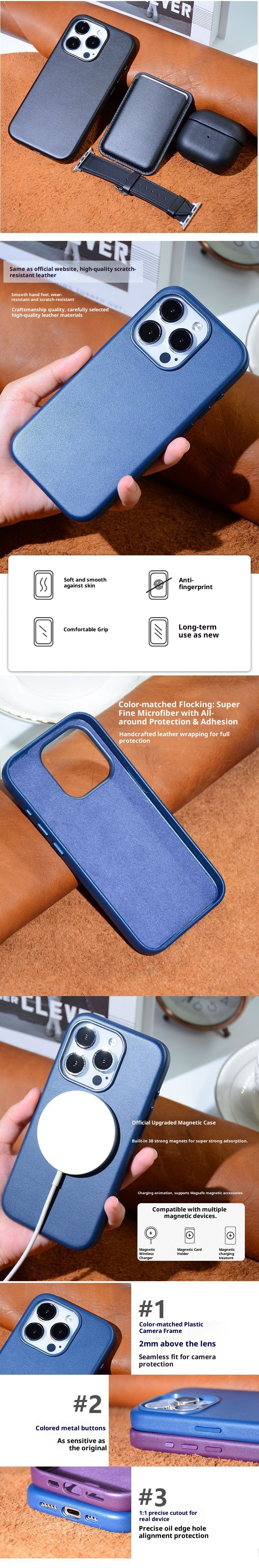 TechGlobe Magnetische Schutzhülle für iPhone 15 Pro Max – Stoßfeste Lederhülle_voghion.com