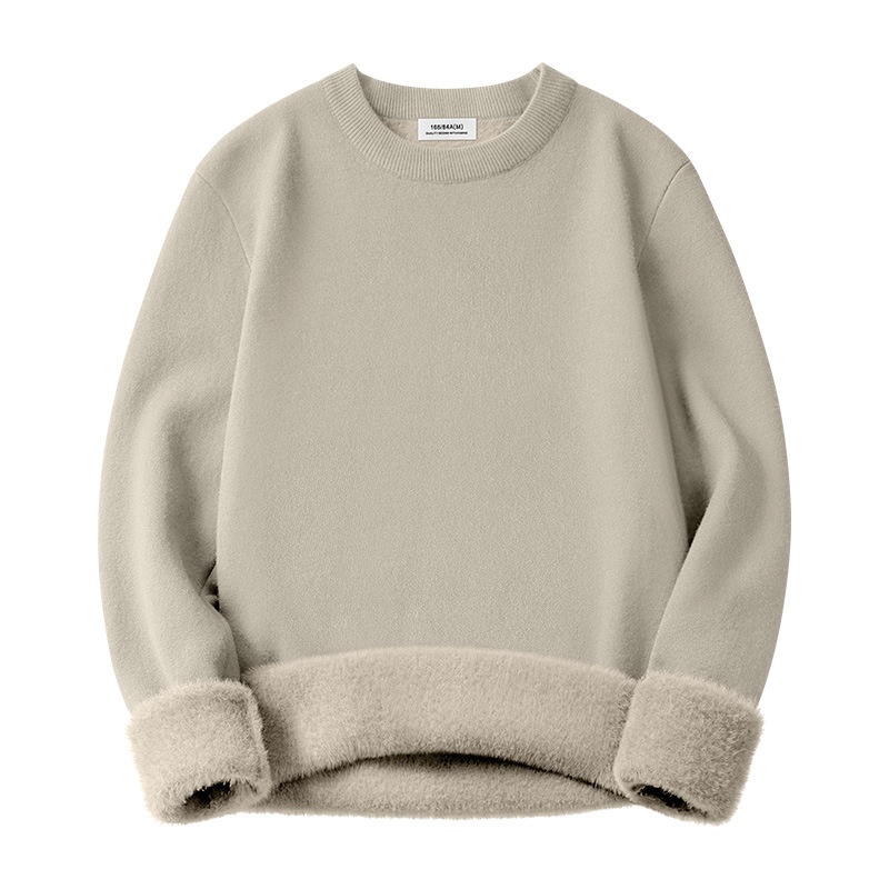 Maglione lavorato a maglia caldo in lana modale da uomo, maglietta base autunno inverno, scollo rotondo, versatile, manica lunga, all'ingrosso_voghion.com