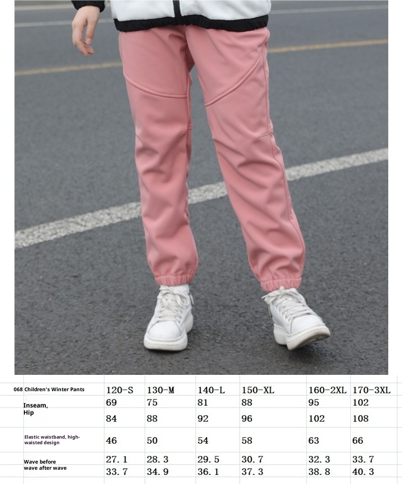 001 Spodnie narciarskie dla dzieci Outdoor Soft Shell dla chłopców i dziewcząt, sportowe, polarowe, ciepłe, wiatroszczelne, wodoodporne, oddychające, joggersy_voghion.com