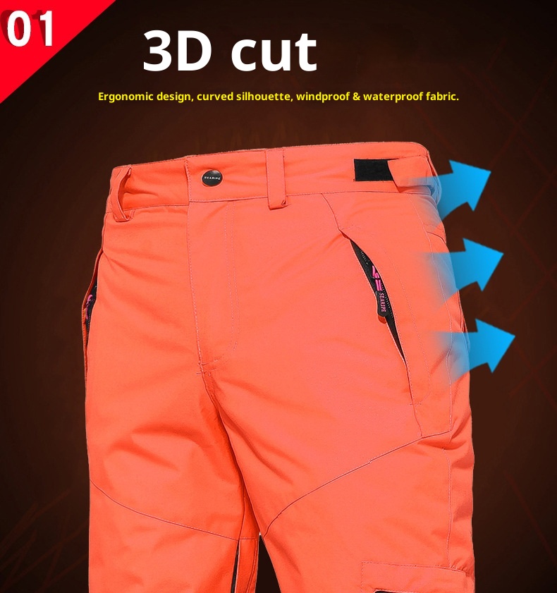 001 Snowy Style Double Board Snowboard Pants For Women And Men, Waterproof Windproof Warm Snow Pants, Slim Fit Ski Suit_voghion.com