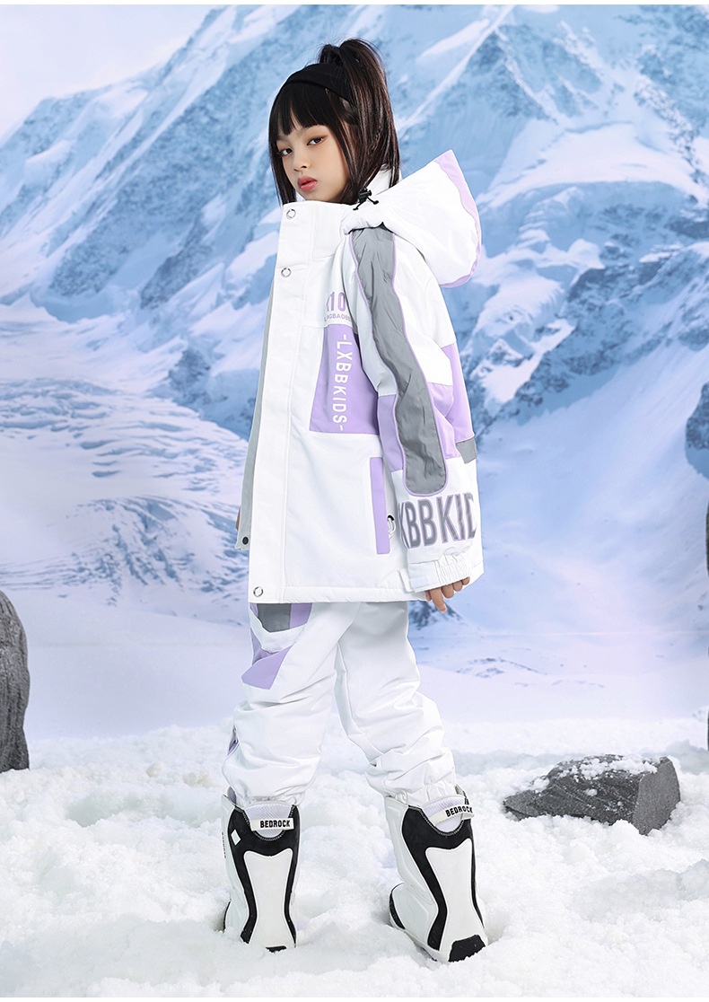 001 Neuer Kinderanzug für Jungen und Mädchen, Winter-Outdoor-Windschutz, wasserabweisend, warm, dicke Skijacke und -hose_voghion.com