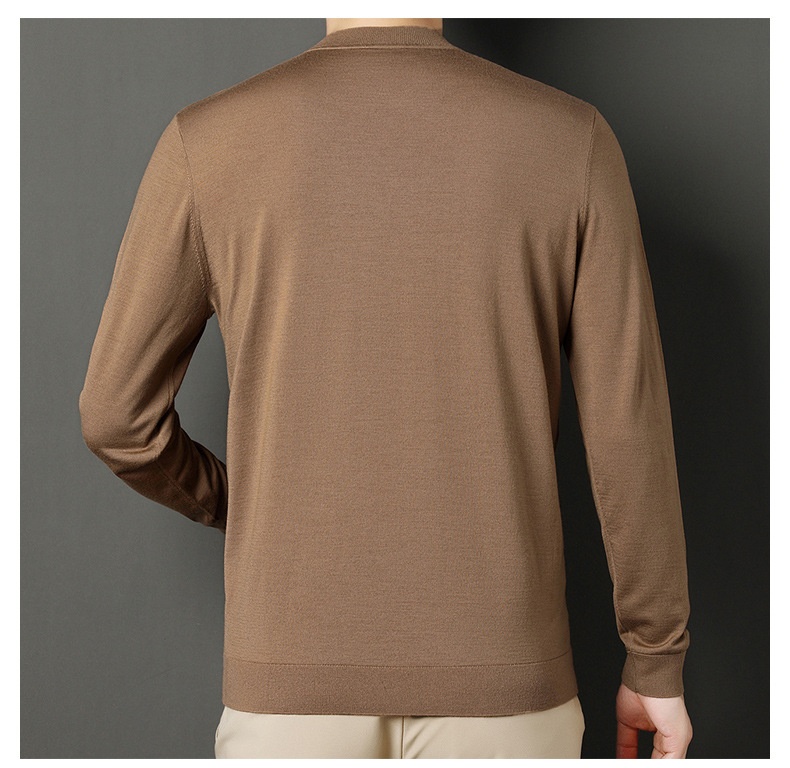 ragazzo Ragazzo Ragazzo Autunno Inverno Fine Spun 100% Lana Maglia Base Layer Calda Camicia Tinta Unita Mezza Dolcevita Vestibilità Slim Semplice Mezza età_voghion.com